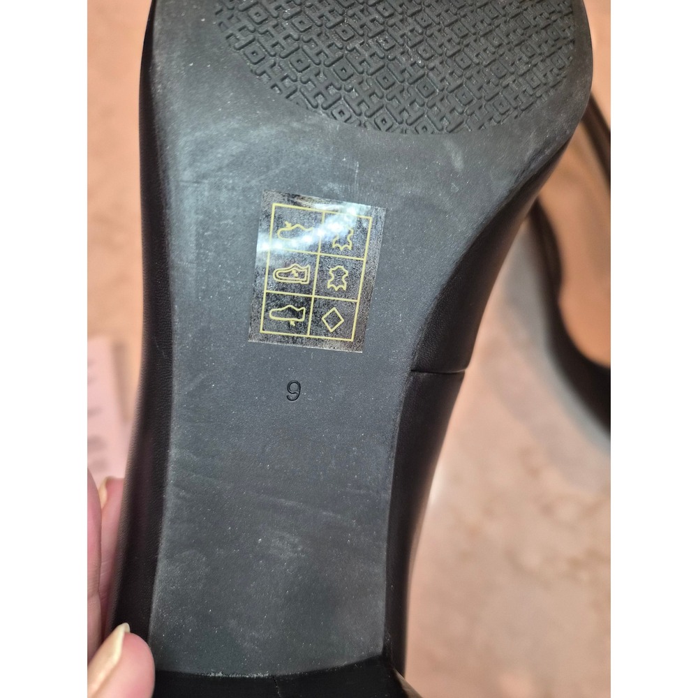 TORY BURCH "Janey"  50mm Calf Leather Pumps Women - SZ 9 Black - Picture 3 of 10